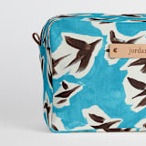 "Birds in Flight" - Dopp Kit in Sky by Michelle Fifis - Fabric Detail