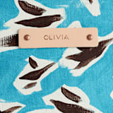 "Birds in Flight" - Dopp Kit in Sky by Michelle Fifis - Tag Detail
