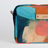 "Shuffle" - Dopp Kit in Salmon by Lindsay Megahed - Fabric Detail