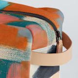 "Shuffle" - Dopp Kit in Salmon by Lindsay Megahed - Strap and Zipper Detail