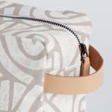 "Antique" - Dopp Kit in Sand by Iveta Angelova - Strap and Zipper Detail