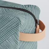 "Line Wrap" - Dopp Kit in Emerald by Michelle Taylor - Strap and Zipper Detail