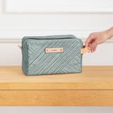 "Line Wrap" - Dopp Kit in Emerald by Michelle Taylor - Scale