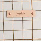 "Montauk" - Dopp Kit in Cocoa by Carolyn Nicks - Tag Detail