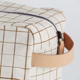 "Montauk" - Dopp Kit in Cocoa by Carolyn Nicks - Strap and Zipper Detail