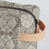 "zigzag" - Dopp Kit in Mocha by Miranda Mol - Strap and Zipper Detail