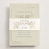 "Foil Botanical Frame" - Direction Cards in Taupe by Hannah Williams - Assembled with Belly Band