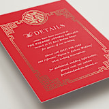 "HAPPINESS x 2" - Direction Cards in Ruby by Melanie Kosuge - Detail
