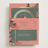 "Birds of Paradise" - Direction Cards in Coral by Julie Hebert - Assembled with Belly Band