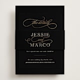 "Black Tie Affair" - Direction Cards in Onyx by Hooray Creative - Assembled with Belly Band
