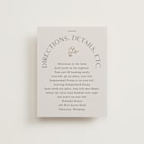 "Floral Type Arch" - Direction Cards in Linen by Baumbirdy - Front