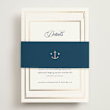 "Anchored" - Direction Cards in Royal Navy by Olivia Raufman - Assembled with Belly Band