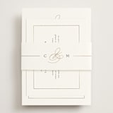 "Framed Monogram" - Direction Cards in Silk by Kelly Schmidt - Assembled with Belly Band