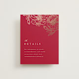 "Double Peony" - Direction Cards in Ruby by Janean Hinger - Front