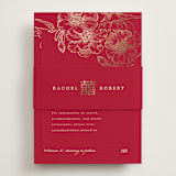 "Double Peony" - Direction Cards in Ruby by Janean Hinger - Assembled with Belly Band