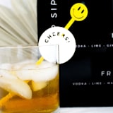 "Cheers Acrylic Drink Marker, Pack of 10" - Drink Tags and Charms in clear by Haven Print Co.