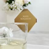 "Personalised Place Name Charms | Luxury Cocktail Tags | Set of 20" - Drink Tags and Charms in gold by Self Stationery