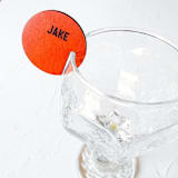"Personalized Stemless Wine Charms, Set of 10" - Drink Tags and Charms in brown by Left Grain