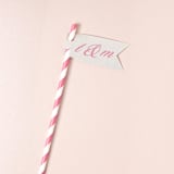 "Initials Straw Tag, double point straw tag, set of 100" - Drink Tags and Charms in white by ForYourParty