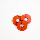 "Personalized Leather Wine Glass Charms, Set of 10" - Drink Tags and Charms in brown by Left Grain