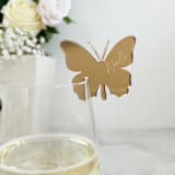 "Butterfly Drink Charms | Personalized Coctail Tags | Set of 20" - Drink Tags and Charms in gold by Self Stationery