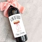 "Birthday Wine Label | A Tini Bit Older | Espresso Martini" - Drink Label in white by The Pretty Little Mess