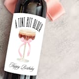 "Birthday Wine Label | A Tini Bit Older | Espresso Martini" - Drink Label in white by The Pretty Little Mess