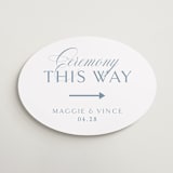 "Coastal Charm" - Direction Signs in Dusty Blue by Jennifer Postorino - Front