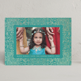 "Diwali Medallions" - Diwali Cards in Turquoise by Becky Nimoy - Front