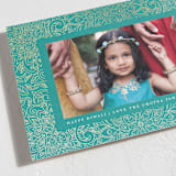 "Diwali Medallions" - Diwali Cards in Turquoise by Becky Nimoy - Detail
