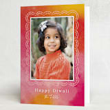 "Painterly Frame" - Diwali Cards in Carnation by Laura Hankins - Folded Card