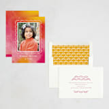 "Painterly Frame" - Diwali Cards in Carnation by Laura Hankins - Assembled