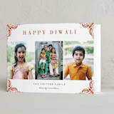 "Rangoli Corners" - Diwali Cards in Rust by Oma N. Ramkhelawan - Folded Card