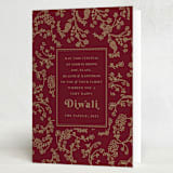 "Ornate Wishes" - Diwali Cards in Ruby by Teju Reval - Folded Card