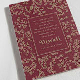 "Ornate Wishes" - Diwali Cards in Ruby by Teju Reval - Detail