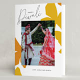 "Modern Light" - Diwali Cards in Marigold by Inkblot Design - Folded Card