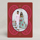 "Paisley" - Diwali Cards in Magenta by Morgan Kendall - Front