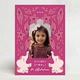 "Shubh Diwali" - Diwali Cards in Magenta by Hudson meet Rose - Front