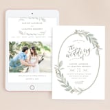 "Modern Wreath" - Wedding Website in Sage by Hooray Creative - Match Your Stationery