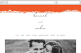 "Joyfully Ever After" - Wedding Website in Tangerine by Faith Harlow - Desktop Design