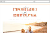 "Passport" - Wedding Website in Coral by Sarah Curry - Desktop Design