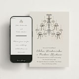 "Hand Illustrated Whimsical Chandelier" - Wedding Website in Noir by Jackie Crawford - Match Your Stationery