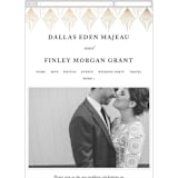 "Deco Fan Border" - Wedding Website in Classic White by Kelly Schmidt - Guest Management