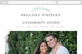 "Painted Leaves" - Wedding Website in Evergreen by Olivia Raufman - Desktop Design