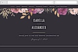"Midnight Blooms" - Wedding Website in Payne Grey by Bonjour Paper - Desktop Design