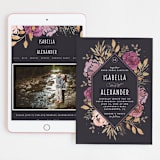 "Midnight Blooms" - Wedding Website in Payne Grey by Bonjour Paper - Match Your Stationery