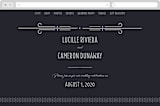 "Nouvelle Ere" - Wedding Website in Midnight by Bonjour Paper - Desktop Design