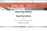 "Alexis" - Wedding Website in Coral by Calee A.H. Cecconi - Desktop Design