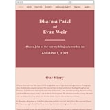 "headline" - Wedding Website in Rust by Melissa Egan of Pistols - Mobile Layout