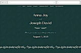 "Snippet" - Wedding Website in Pine by Sarah Brown - Desktop Design
